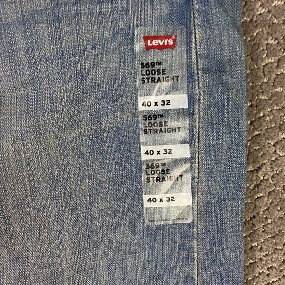 Levi's 569 Loose Straight Jeans Men's 40 x 32 Measures 42 x 31 Blue Cotton - Picture 3 of 16